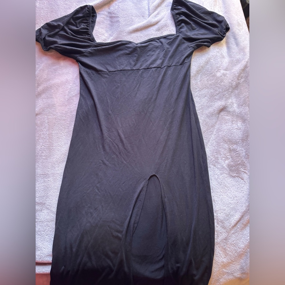 Missguided+ Black Puff Sleeve Dress
